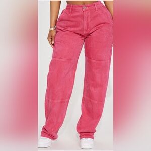Fashion Nova Straight Leg Utility Jeans - Pink Women's Size 1